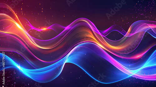 Vibrant Big Neon Wave Background