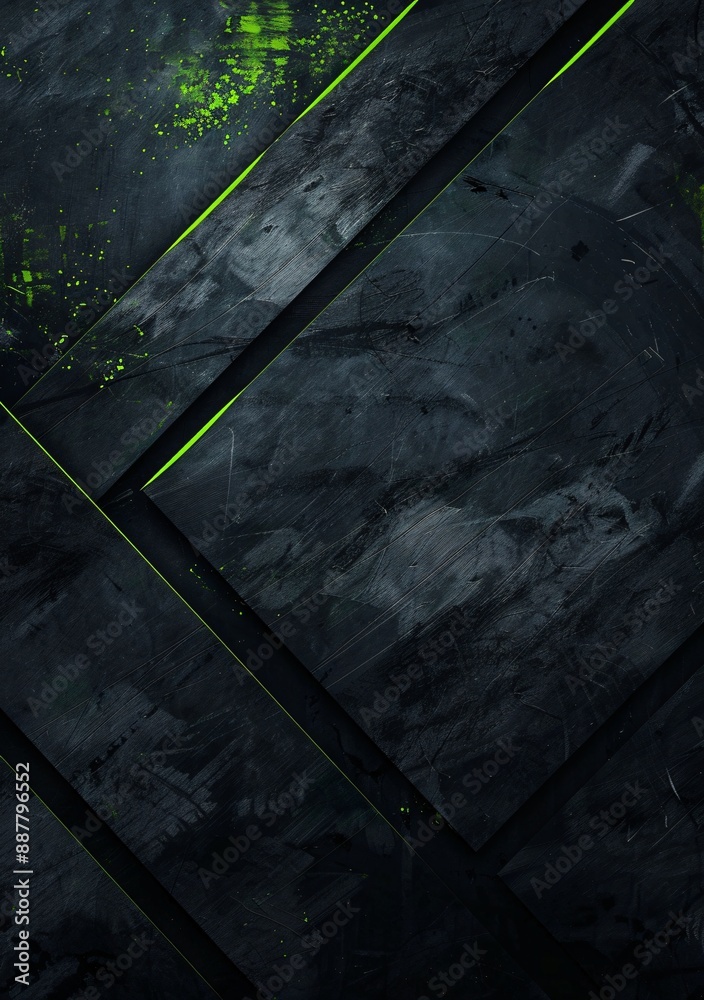Abstract dark geometric shapes with neon accents Abstract dark geometric shapes with neon accents