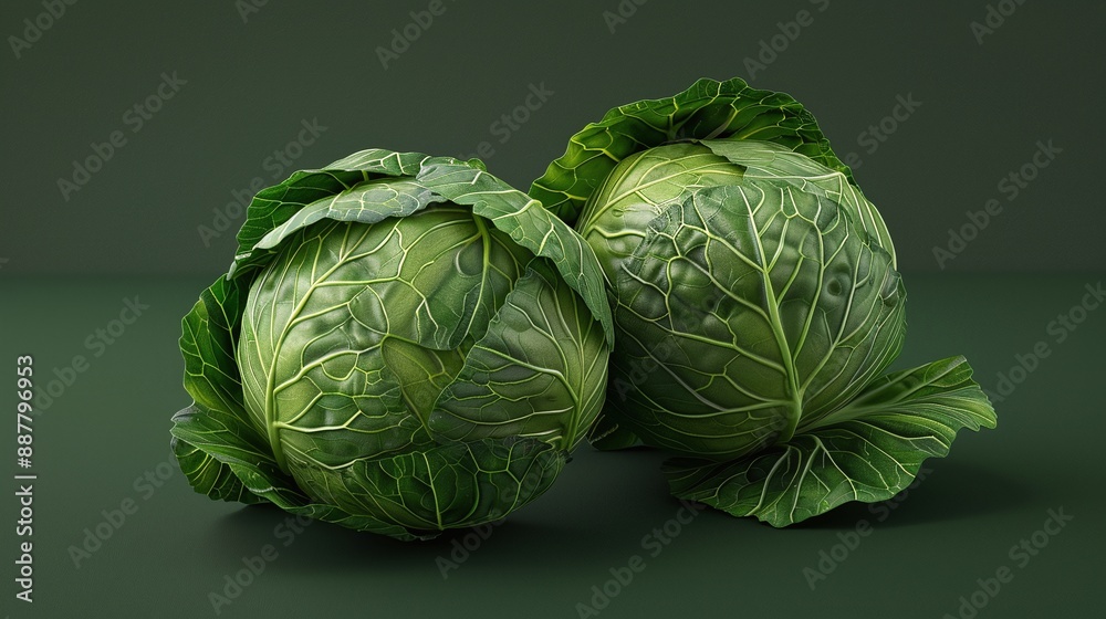 Fototapeta premium cabbages isolated on solid background