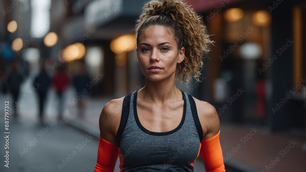 A focused woman in athletic wear jogs through an urban environment, highlighting fitness and determination with city streets in the background.
A focused woman in athletic wear jogs through an urban environment, highlighting fitness and determination with city streets in the background.