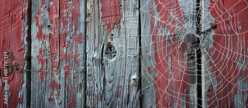 Spiderweb on the barn s roo...