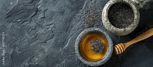 Poppy seeds in a mortar and...