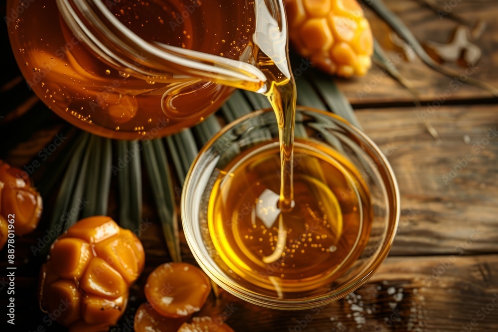 Pouring Sea Buckthorn Oil Pouring Sea Buckthorn Oil