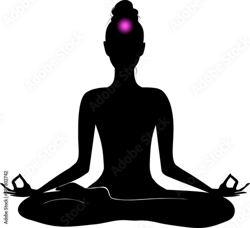 Meditation aura and crown chakra vector