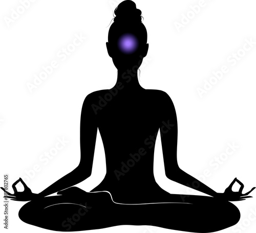 Meditation aura and third eye chakra vector
