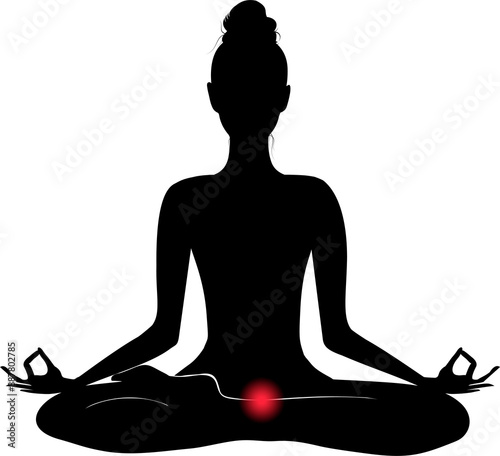 Meditation aura and root chakra vector photo