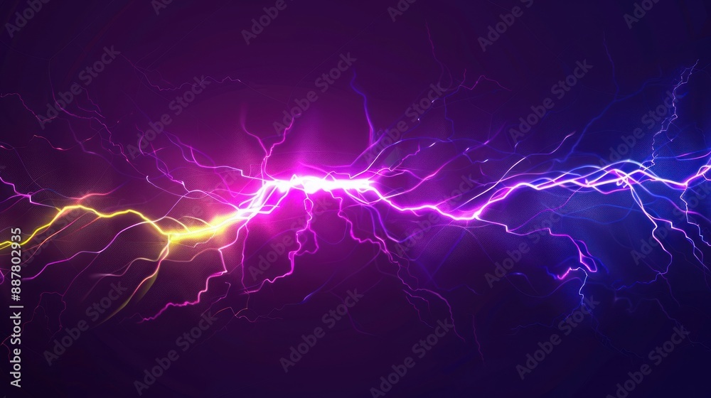 Abstract Lightning Strikes with Neon Colors Abstract Lightning Strikes with Neon Colors