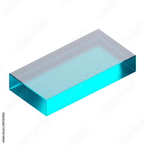PNG blue rectangular prism, 3D geometric shape, transparent background photo