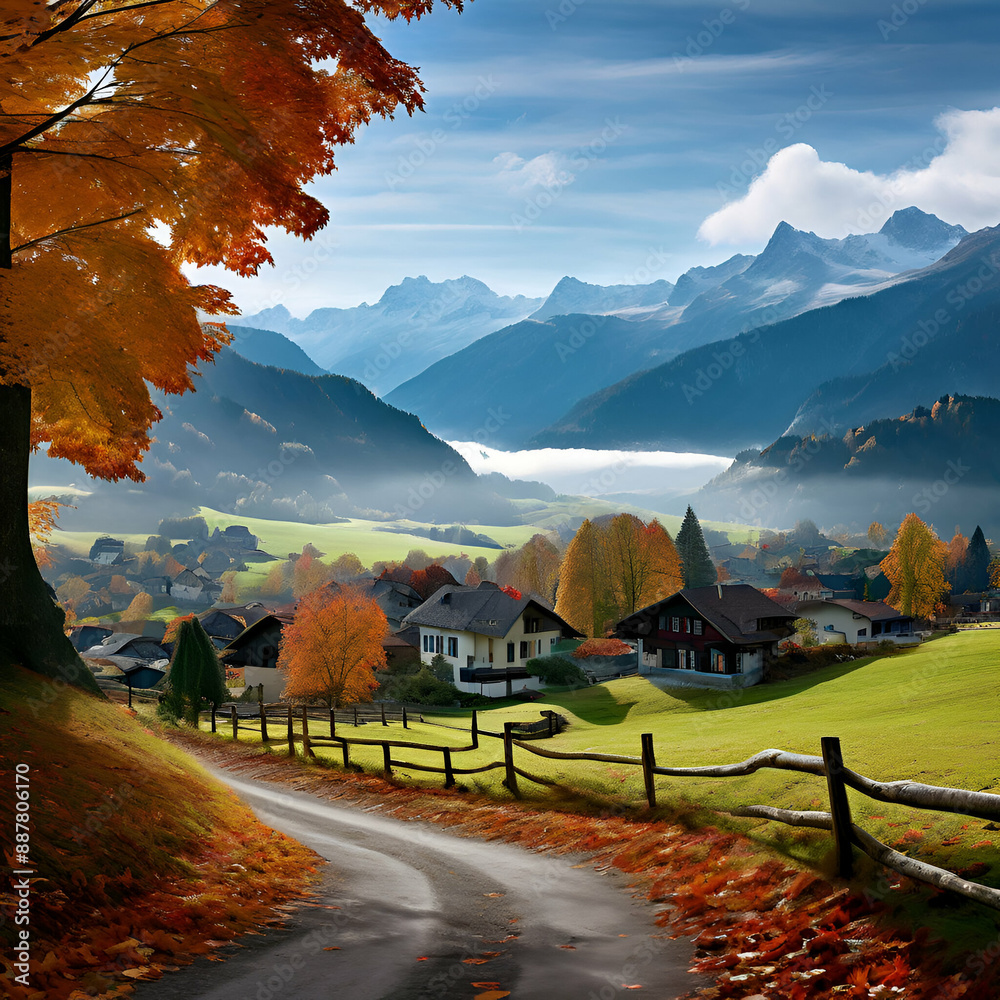 autumn landscape in the mountains