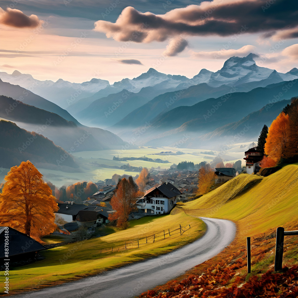 sunrise in the mountains