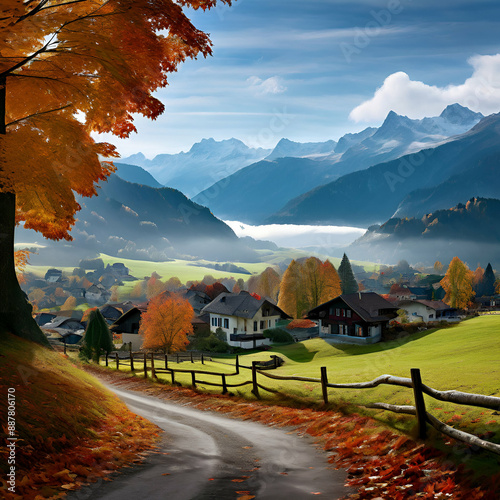 autumn landscape in the mountains