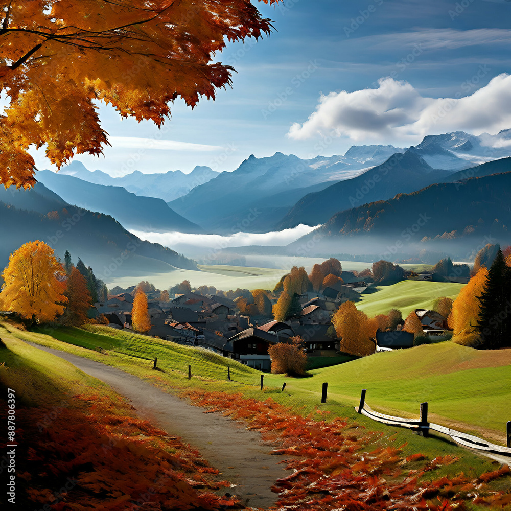 autumn landscape in the mountains
