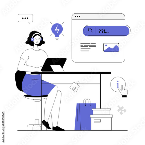 Client assistance, call center, hotline operator, consultant manager, technical support and customer service. Vector illustration with line people for web design.