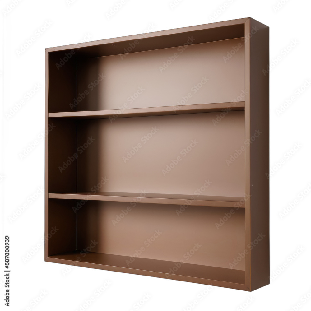 Modern minimalist bookshelf in warm tones Modern minimalist bookshelf in warm tones