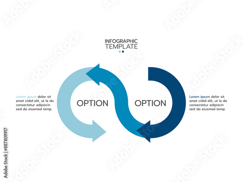 Vector infographic thin line design with marketing icons. Business concept with 2 options, steps or processes.