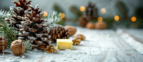 Pine cone with nuts and but...