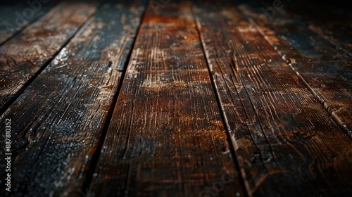 Background of an old wooden table without anything on it