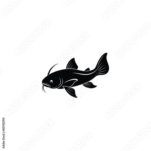 bullhead catfish silhouette vector