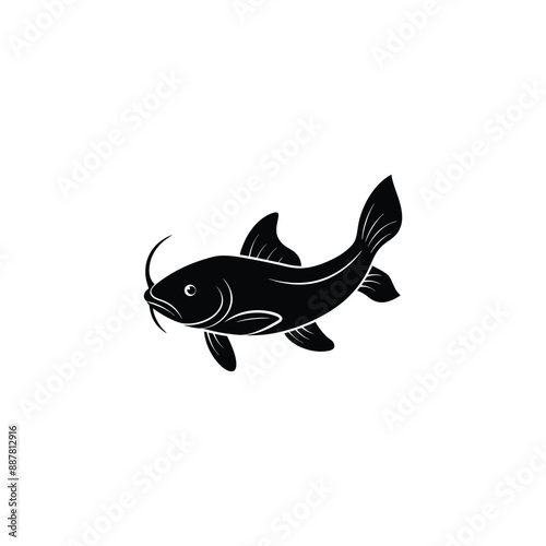 bullhead catfish silhouette vector