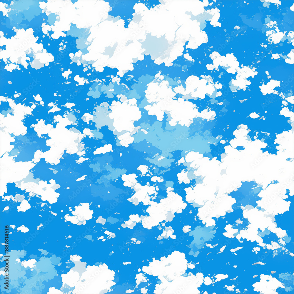 アニメ風の雲の切れ間から覗く青空パターン アニメ風の雲の切れ間から覗く青空パターン