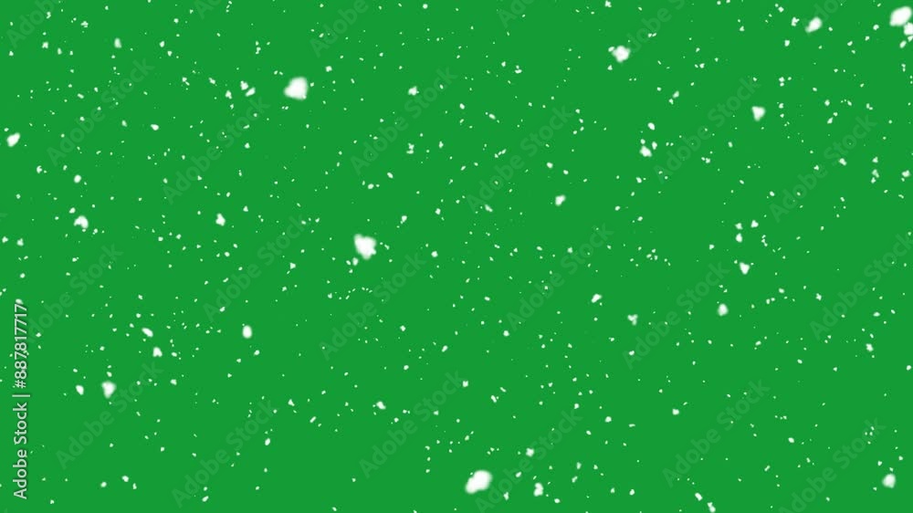 snow falling  on green screen