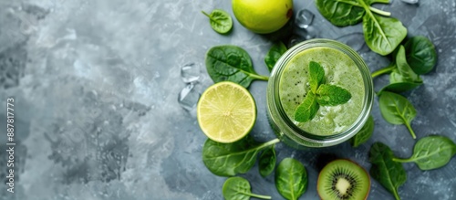 Detox green smoothie in a g...