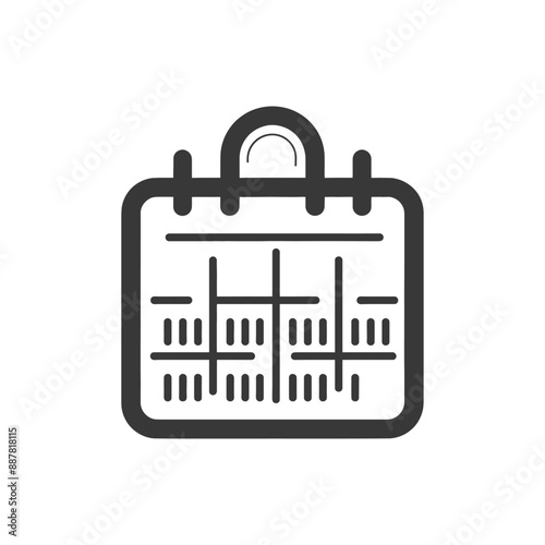 Monochromatic Calendar Icon: Minimalist Desk Calendar Design