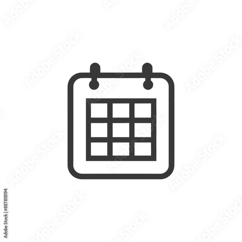Minimalist Gray Line Art Calendar Icon