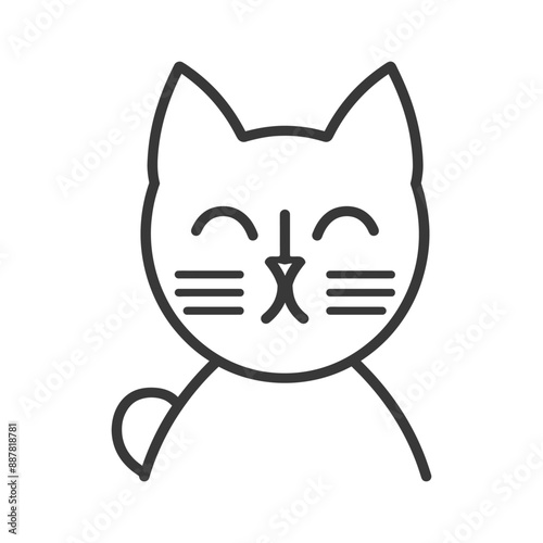 cat minimalist line art icon logo symbol icon black color only