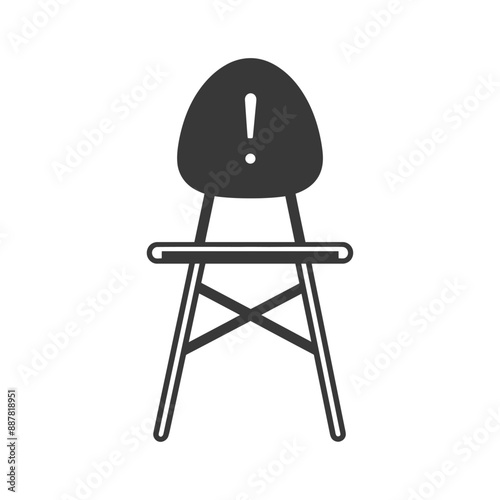 Modern Chair Icon: Exclamation Mark Backrest