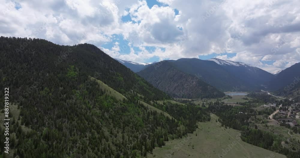 Wide fly over shot of the colorado mountains Wide fly over shot of the colorado mountains