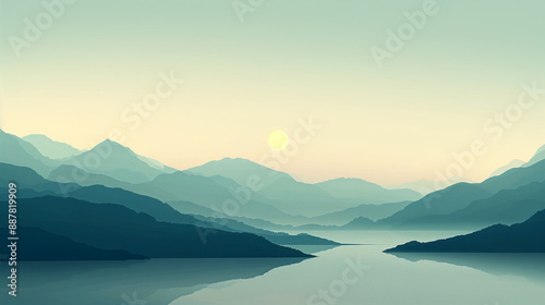 Fototapeta Naklejka Na Ścianę i Meble -  Beautiful landscape illustration