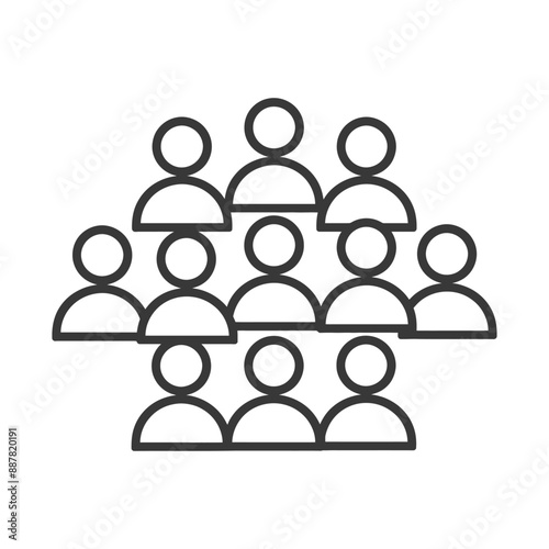 Eleven Simple Line Icons:  Community, Group, Team, Unity