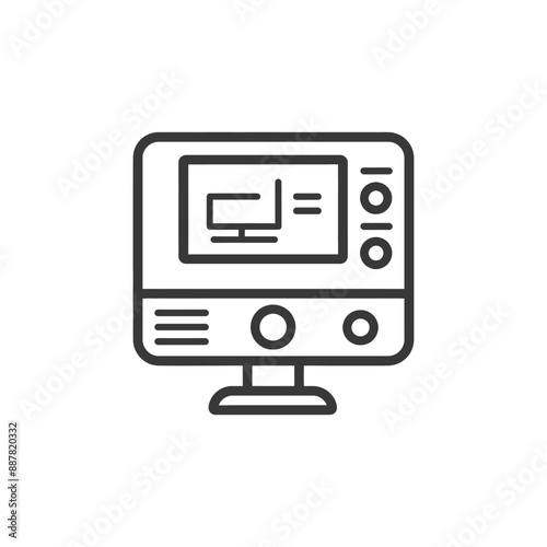 Free Download Line Art Icon: Retro Desktop Computer with Nested Display - GFXLoad