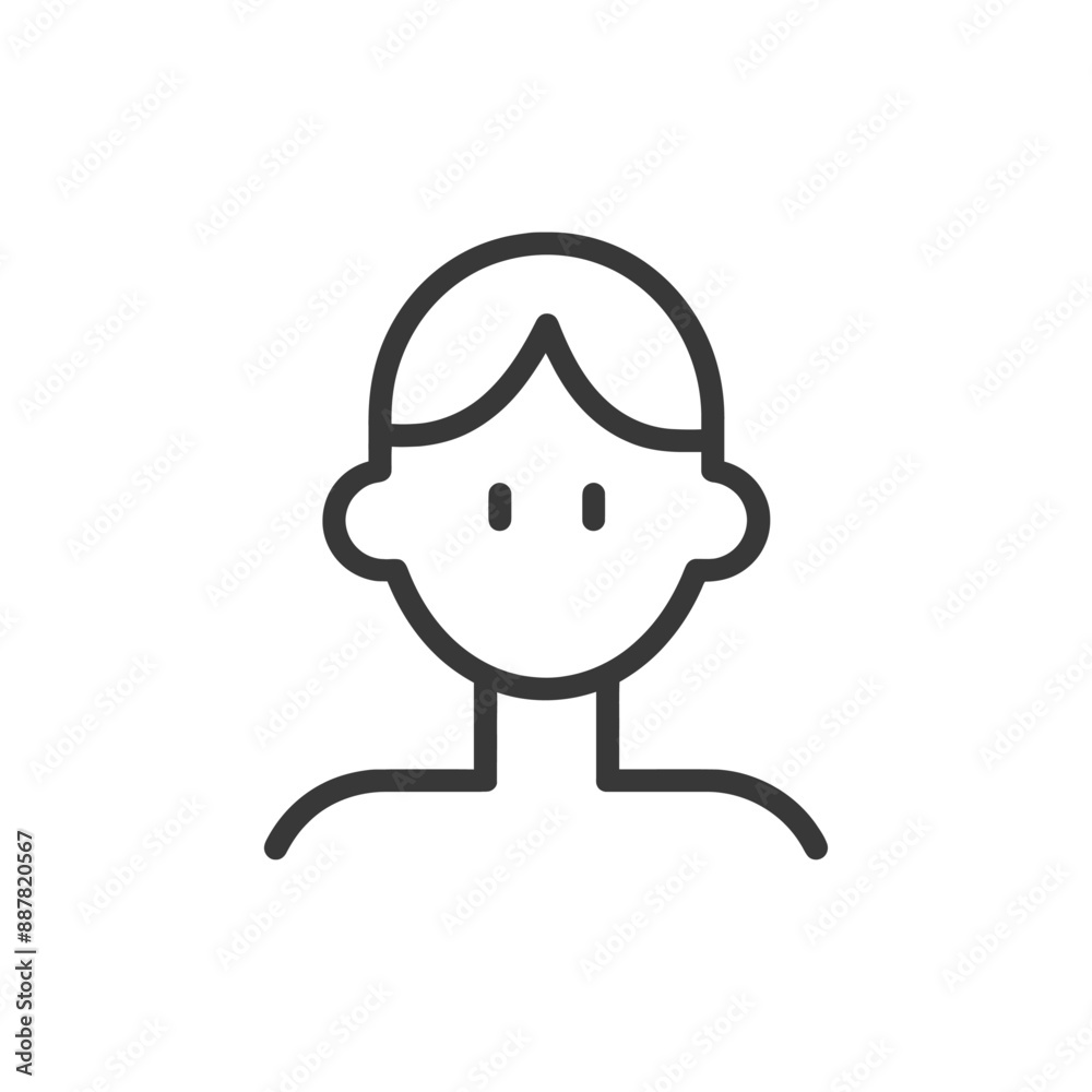 Obraz premium Minimalist Line Art Icon: Gender-Neutral Head and Shoulders