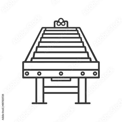 Line Art Illustration: Classic Skee-Ball Arcade Game Table