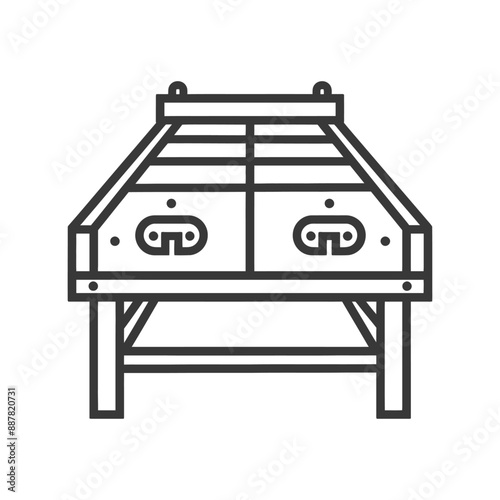 Line Art Illustration: Classic Wooden Skee-Ball Table