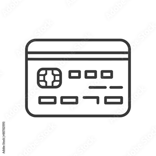 Minimalist Line Art Credit Card Icon Illustration
