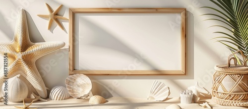 Beach items and empty frame...