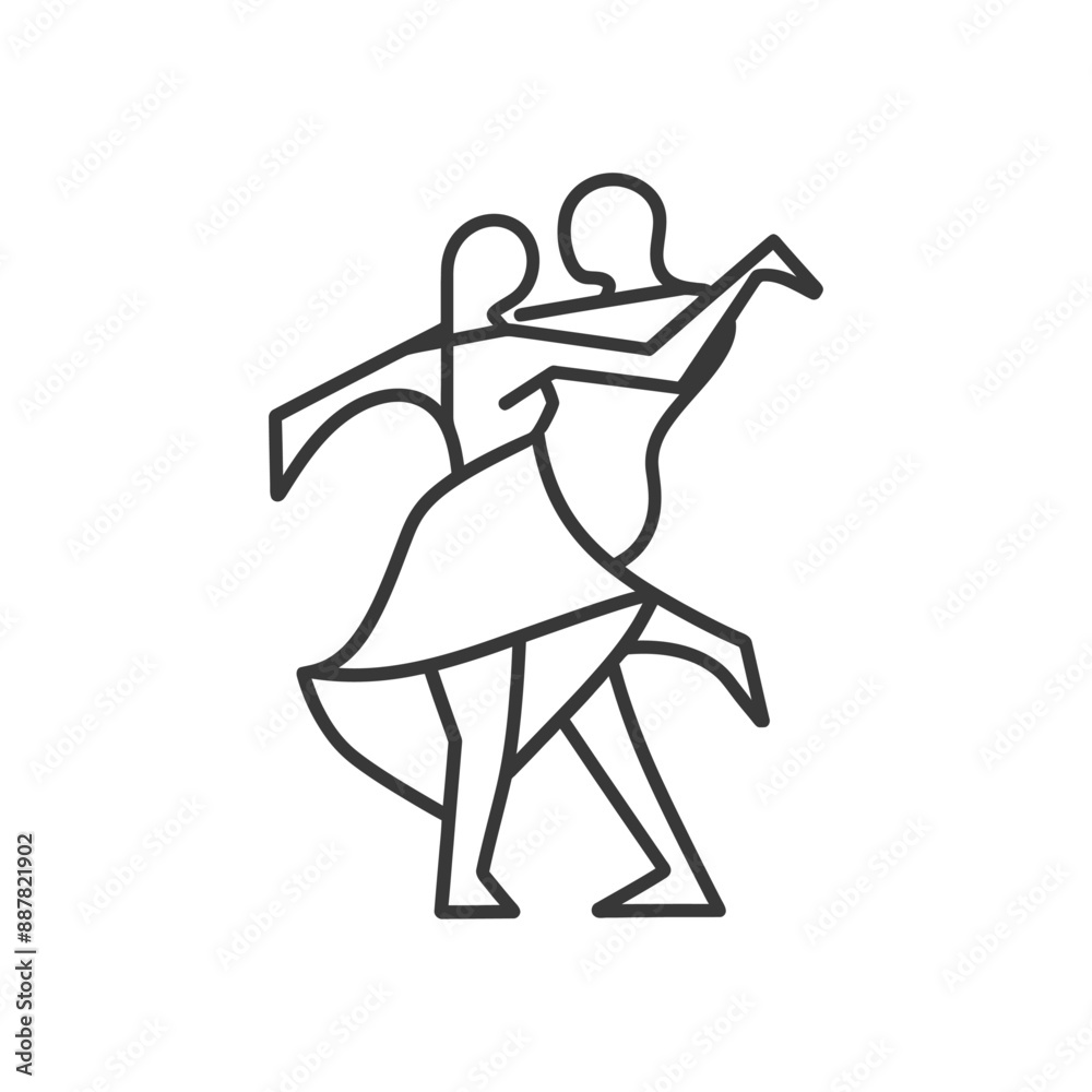 dancing minimalist line art icon logo symbol icon black color only dancing minimalist line art icon logo symbol icon black color only