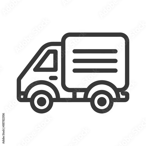 delivery minimalist line art icon logo symbol icon black color only