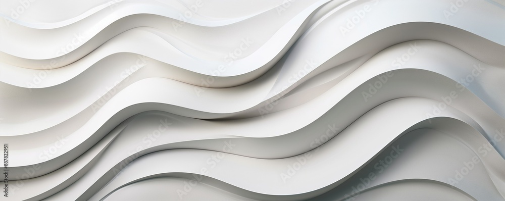 Fototapeta premium Abstract background made from waves and layers with copy space. Backdrop for design. Banner, border. Smooth curved lines