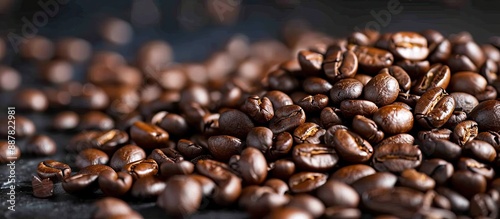 A mound of coffee beans bea...