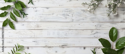 White wooden table serving ...