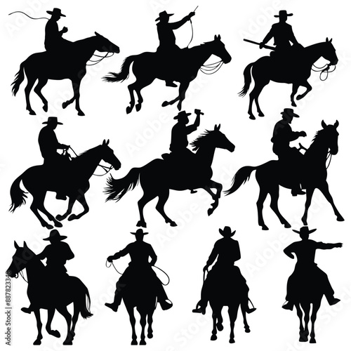 Racing Horses Silhouettes