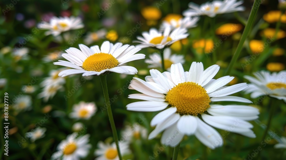 Camomile Plants Up Close in a Garden Camomile Plants Up Close in a Garden