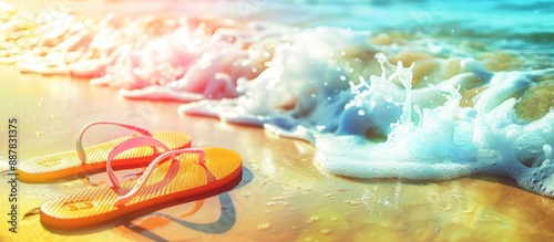 Sunny beach scene featuring...