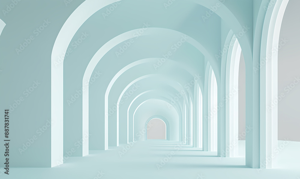 Fototapeta premium white arch in the corridor