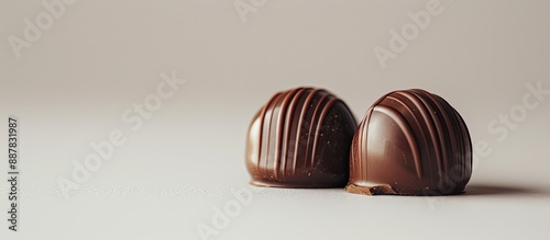 Two chocolate candies on a ...