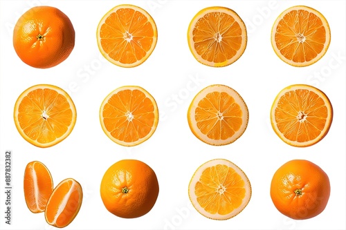 Picture of fruit on a white background.Picture of oranges on a white background.